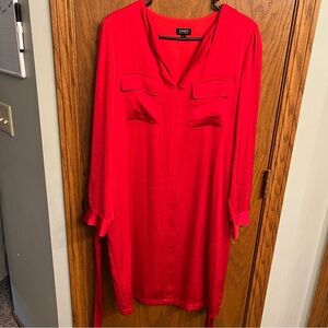 Jones New York Vibrant Red Long Sleeve Dress